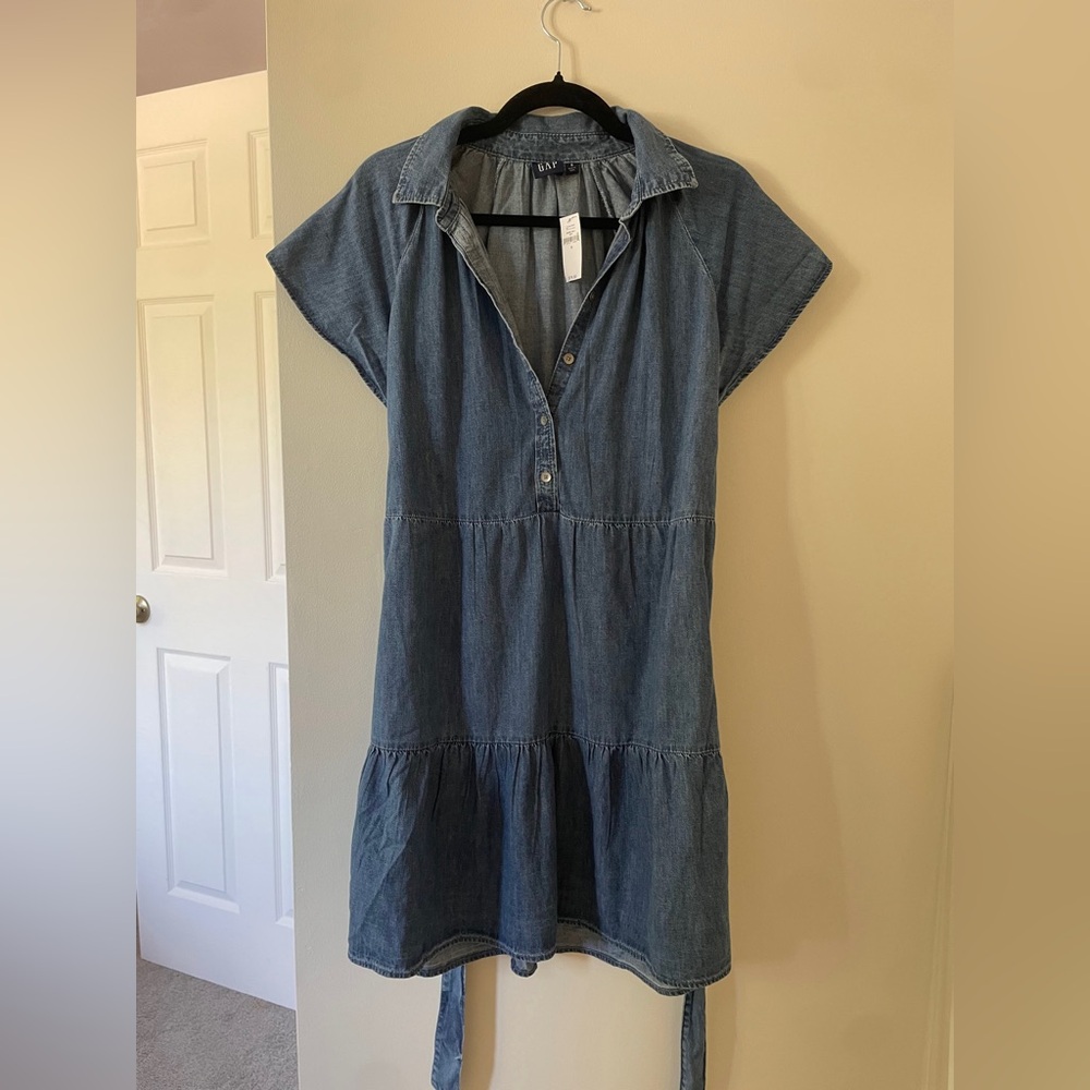 NWT GAP Blue Tiered Denim Dress